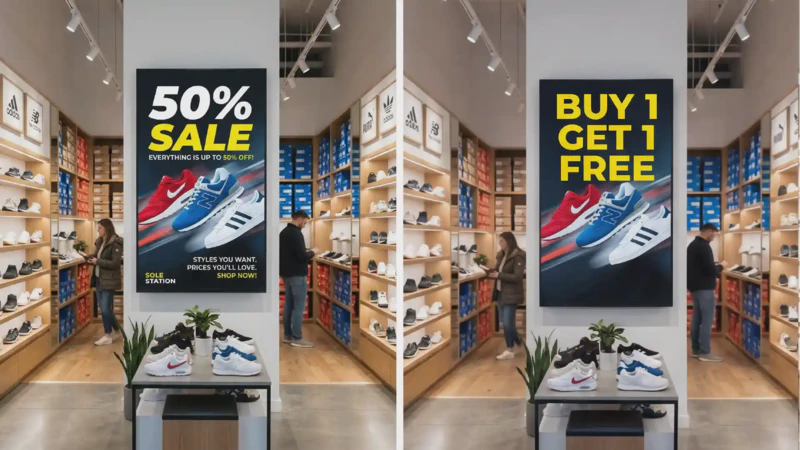 A/B testing digital signage content