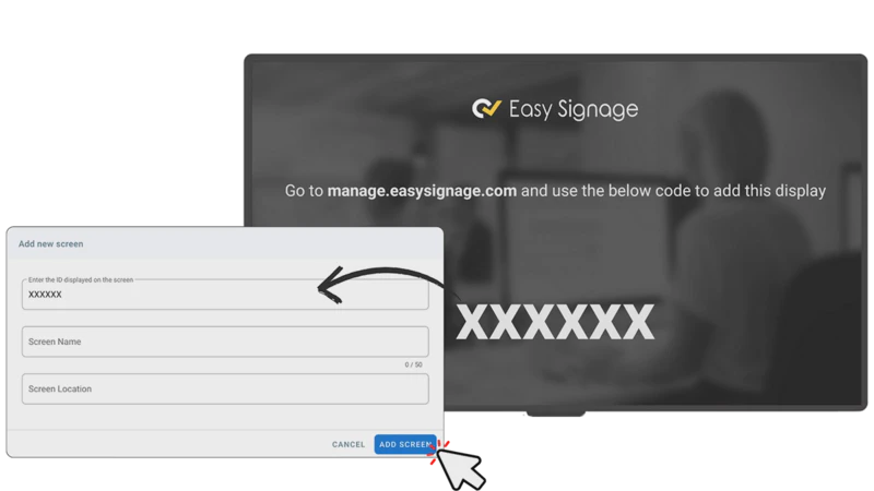 Add EasySignage Screen