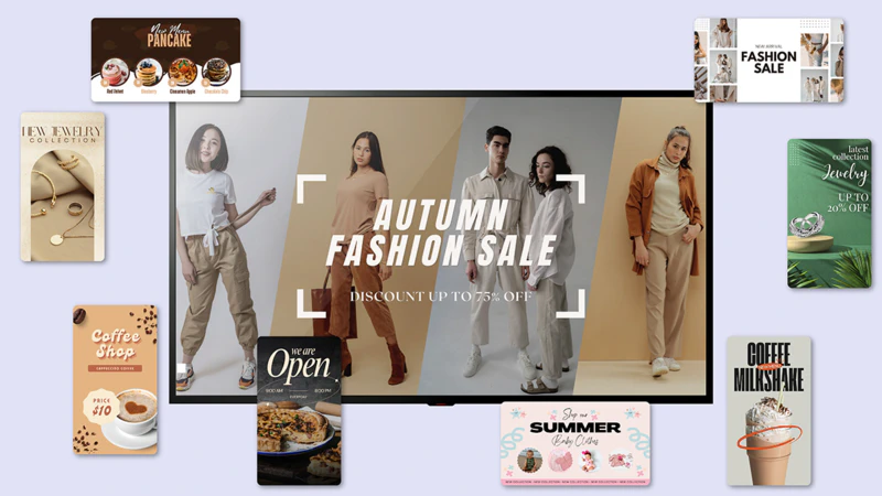 Digital signage content for shopping malls