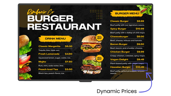 Dynamic Digital Menu Board