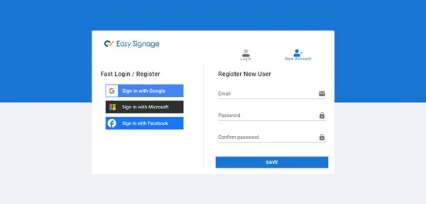 EasySignage login page