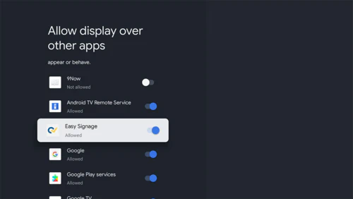 Google TV Display App