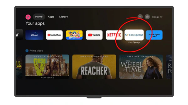 Install digital signage app on smart TV