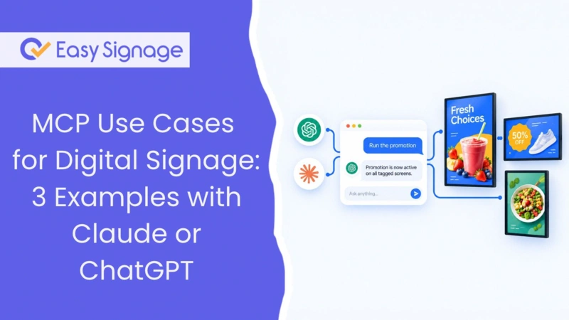 MCP Use Cases for Digital Signage: Promotions, a Live Dashboard and Audit Logs with Claude or ChatGPT