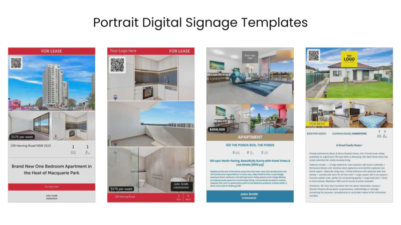 Portrait Digital Signage Templates
