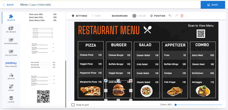 QR Code in Digital Food Menus