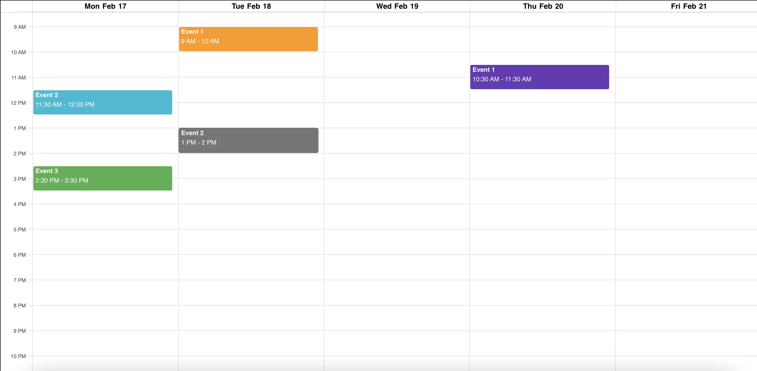 Google Calendar on Screen