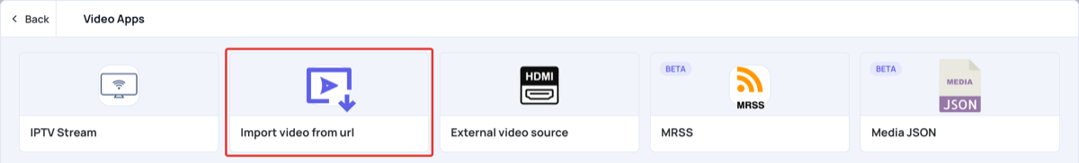 Import video from url in Video Apps
