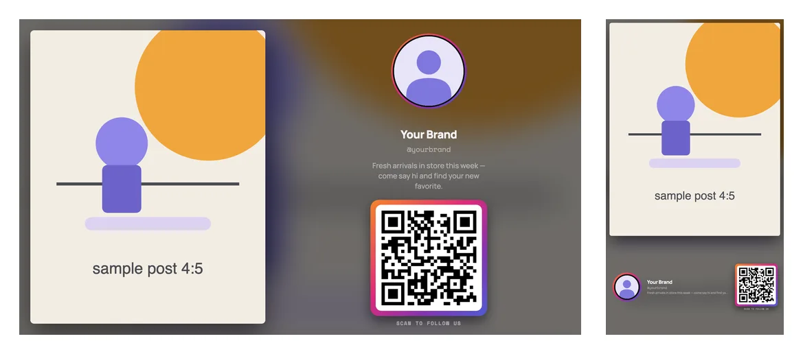 Tema Panel de perfil de Instagram