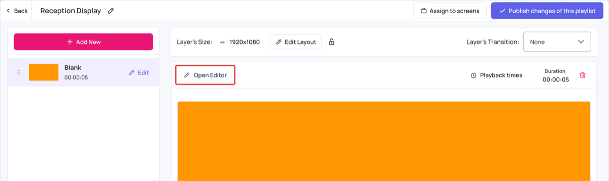 Open Editor on the layer