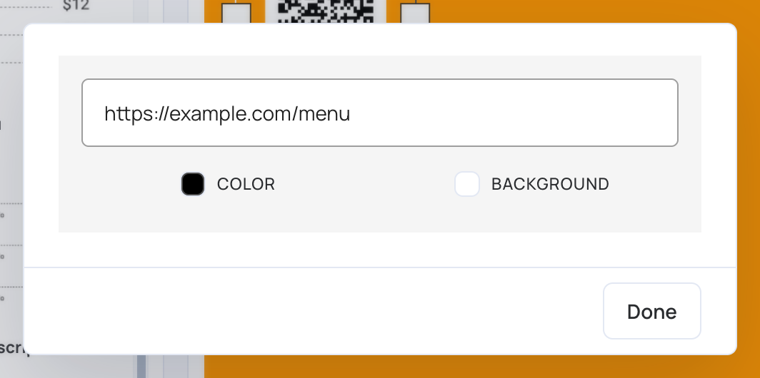 QR code settings