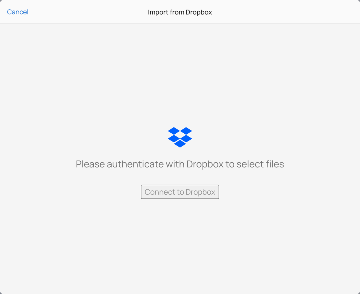 Import from Dropbox