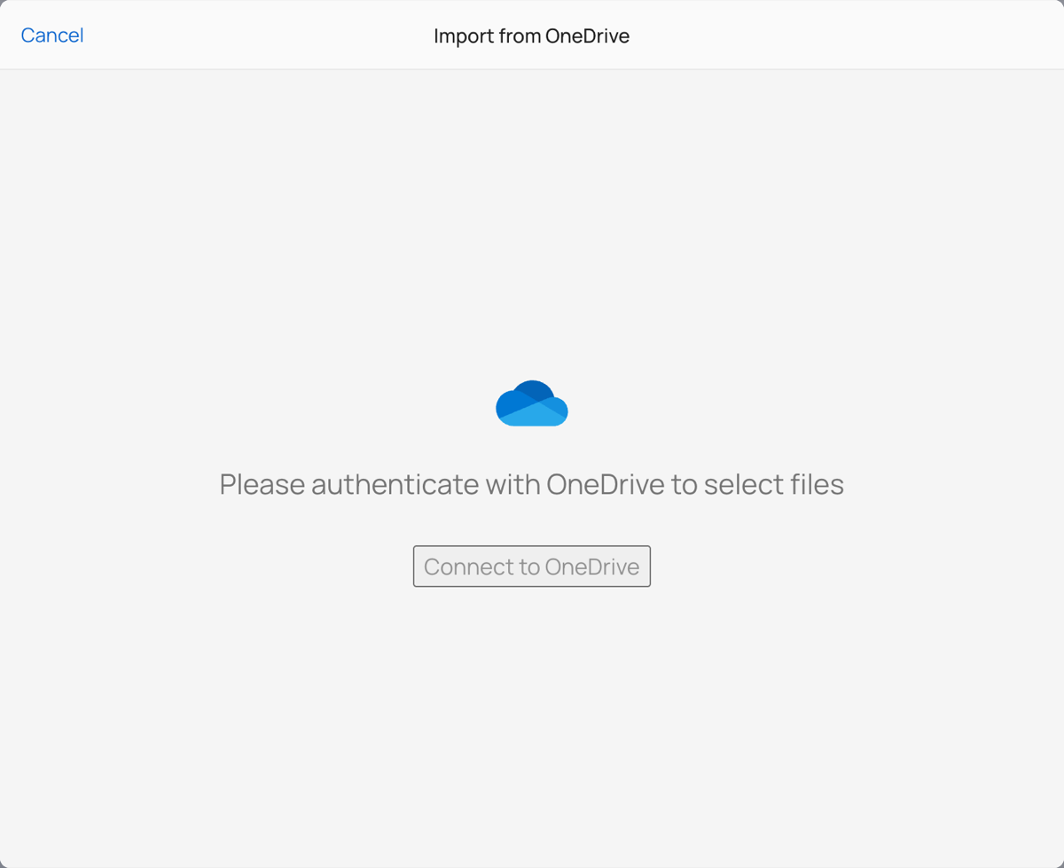 Import from OneDrive