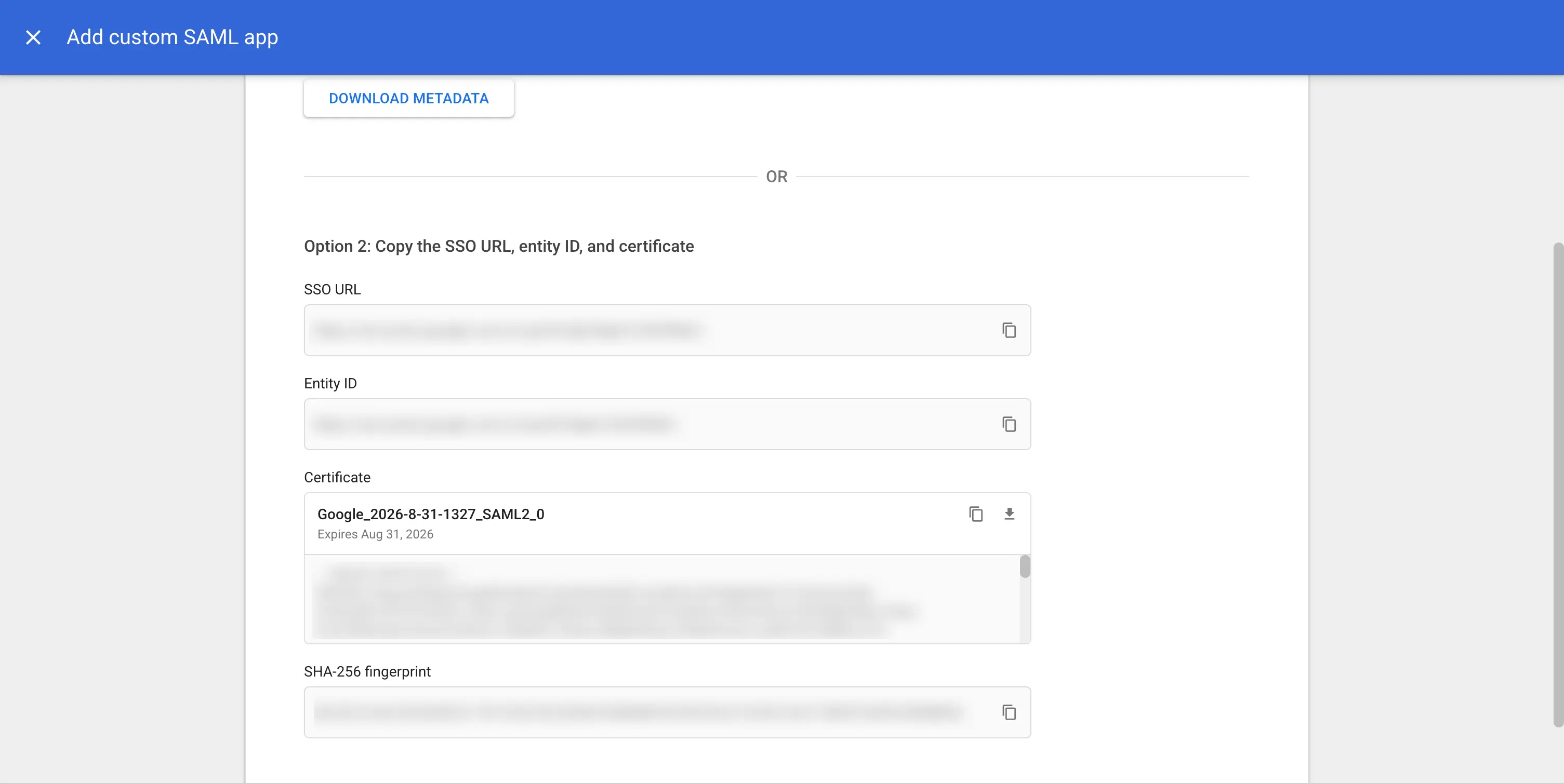 Google Identity Provider Details