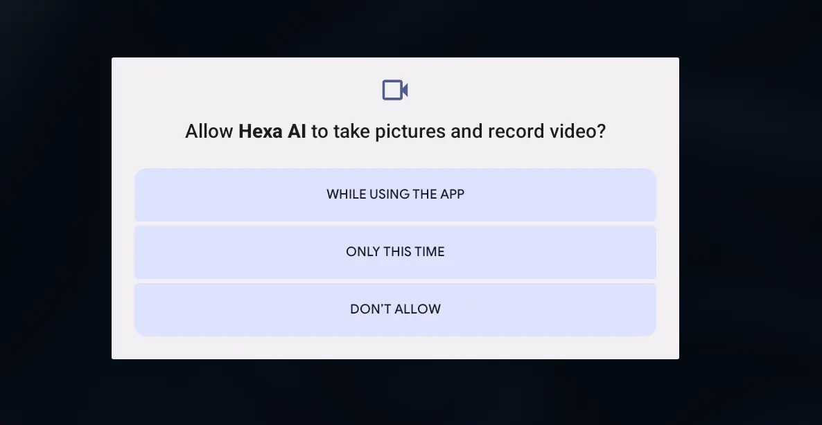 Camera permission