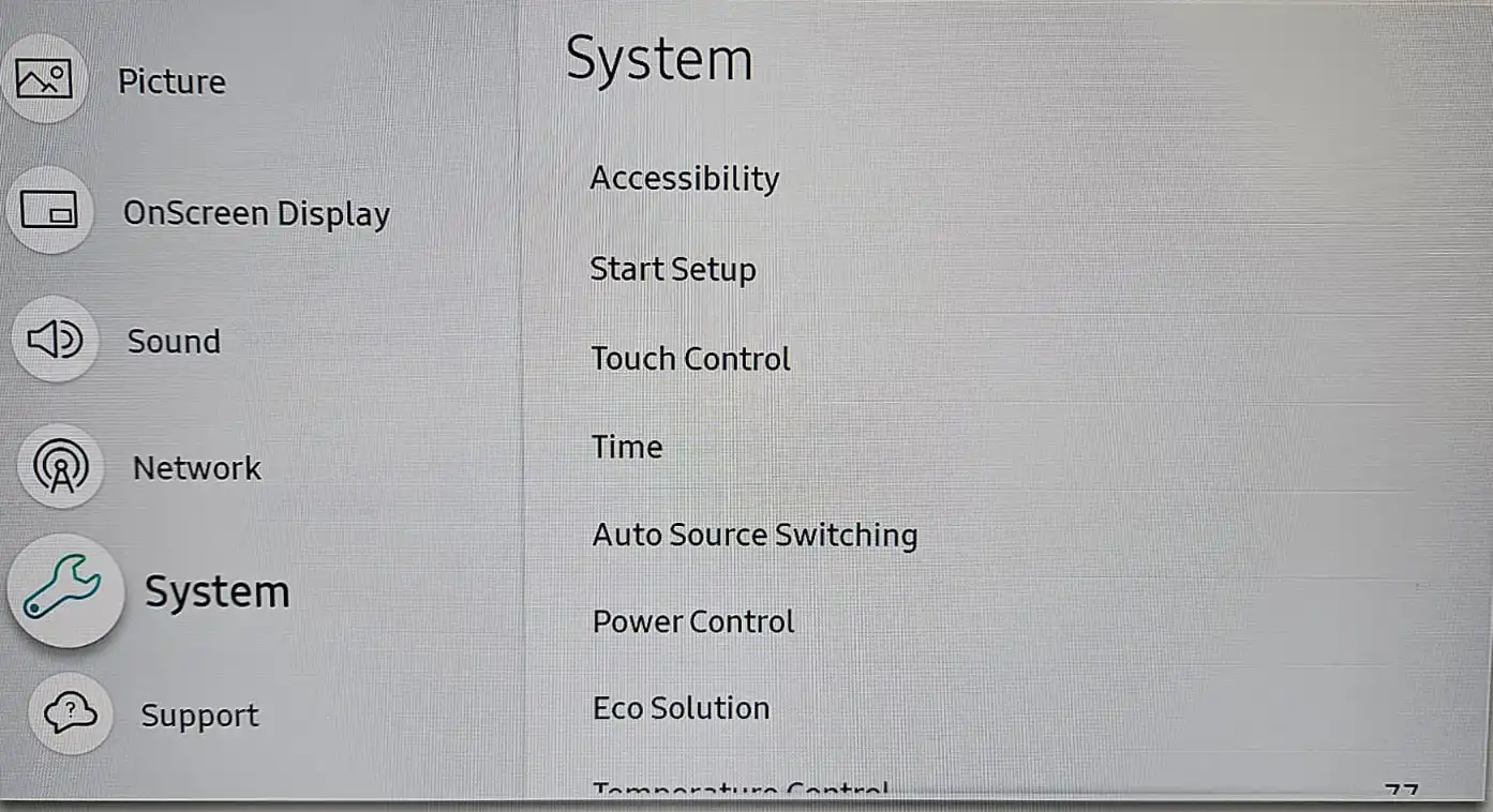 SSSP System Menu