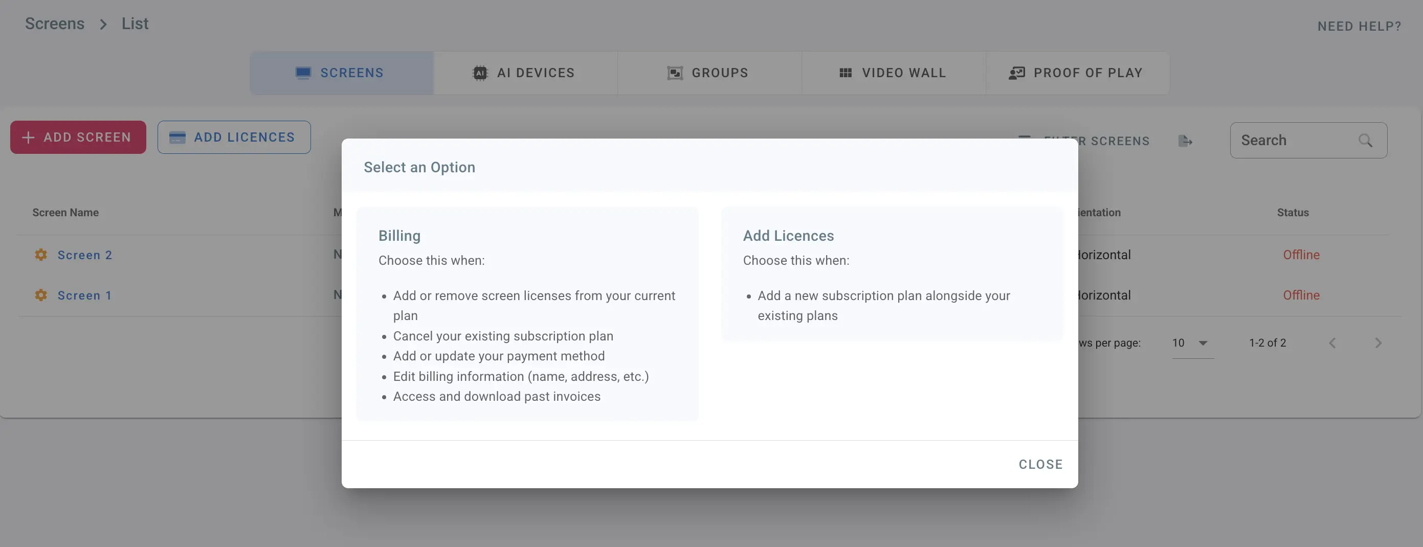 Billing Options