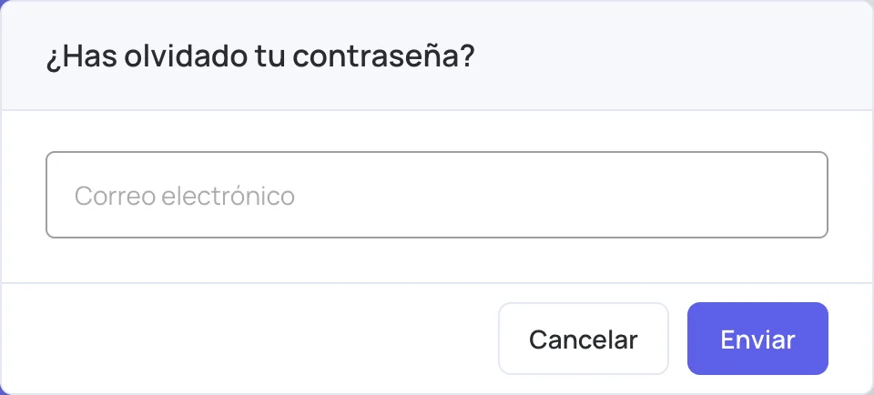 Diálogo ¿Has olvidado tu contraseña?