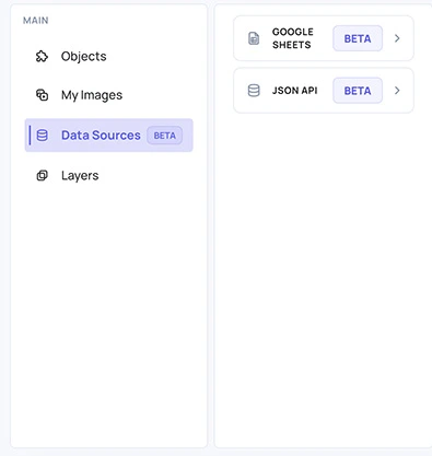 Data Sources in the template editor