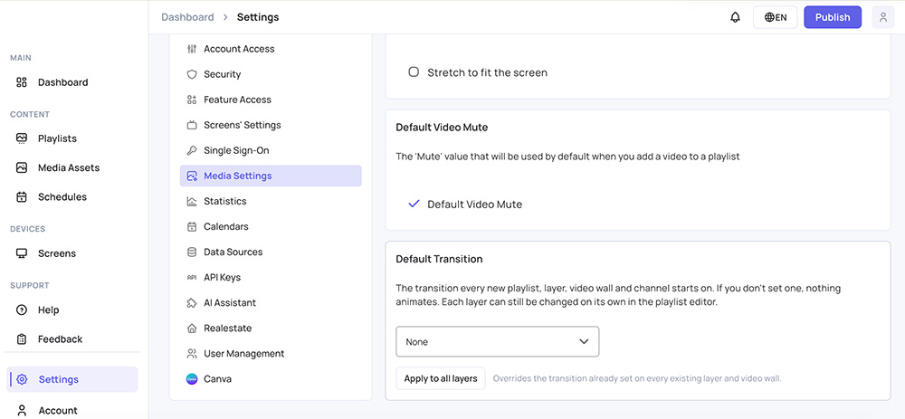 Default Transition