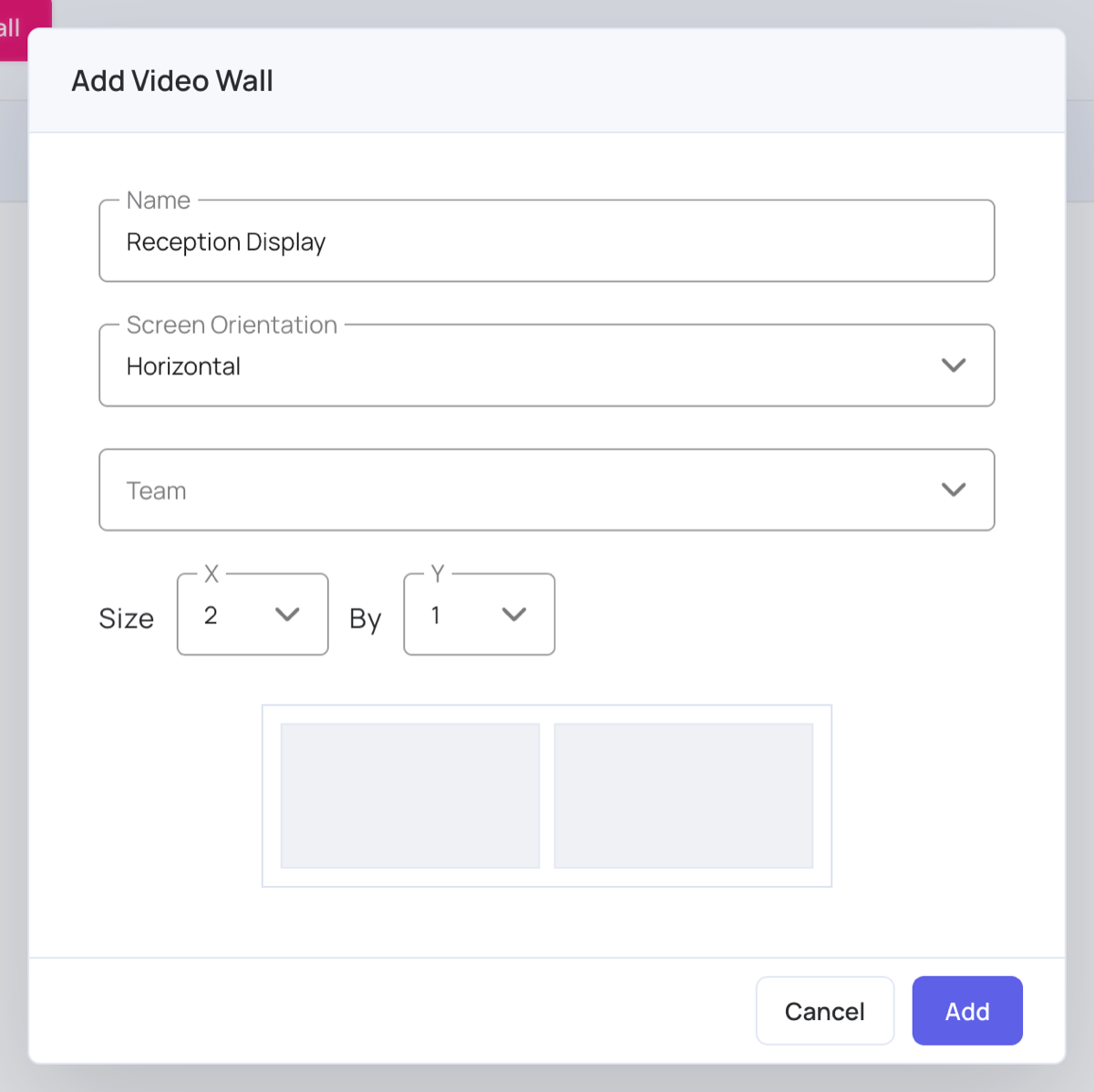 Add Video Wall in Screens