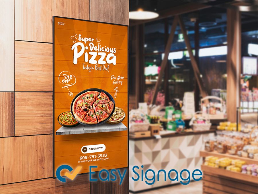 pizza digitalsignage retail screen