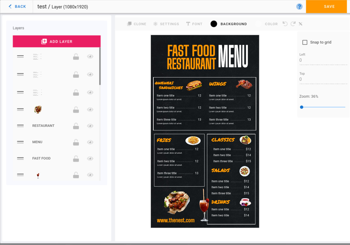 create free restaurant menu