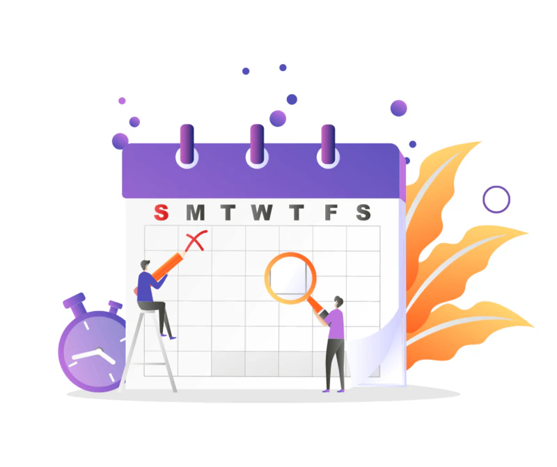 schedule with two people digital signage