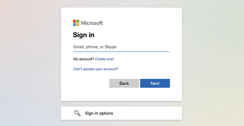 sign in to microsoft account
