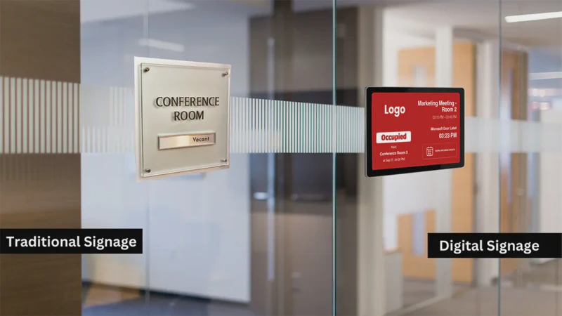 traditional signage vs digital signage